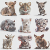 Baby Dieren Set 1 Sticker (Voorkant)