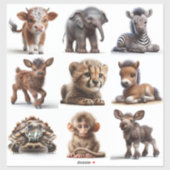 Baby Dieren Set 2 Sticker (Vel)