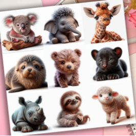 Baby Dieren Set 3 Sticker