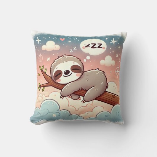 Baby Dieren - Slaapluiaard Kwekerij Wall Art Kussen (Voorkant)