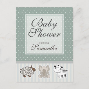 Baby-dieren voor Baby showers Uitnodiging Briefkaart
