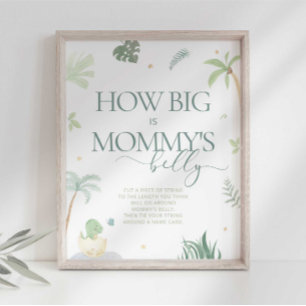 Baby Dino Baby shower Late Night Luiers Teken Poster