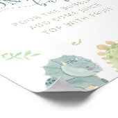 Baby Dino Baby shower Momosa Bar Sign Poster (Hoek)