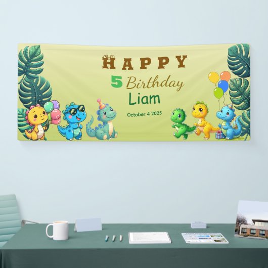 Baby Dino Birthday Banner (Beurs)