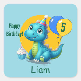 Baby Dino Birthday Sticker