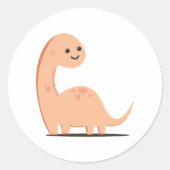 Baby Dino Ronde Sticker (Voorkant)