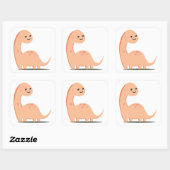Baby Dino Vierkante Sticker (Vel)