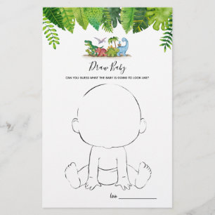Baby Dinosaur Baby shower Game tekenen