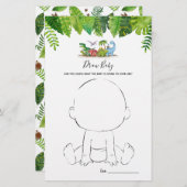 Baby Dinosaur Baby shower Game tekenen (Voorkant / Achterkant)