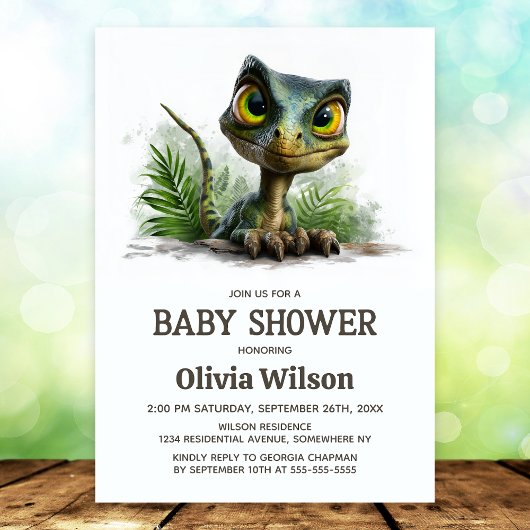 Baby Dinosaur Baby Shower Invitation