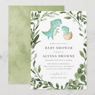 Baby Dinosaur Baby shower Uitnodiging