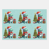 Baby Dinosaur Christmas Kinder Inpakpapier Vel (Voorkant 3)