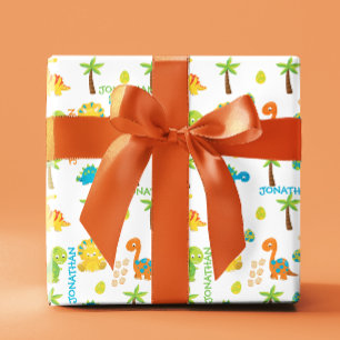 Baby Dinosaur Jurassic gepersonaliseerd Cadeaupapier