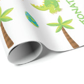 Baby Dinosaur Jurassic gepersonaliseerd Cadeaupapier (Rol Hoek)