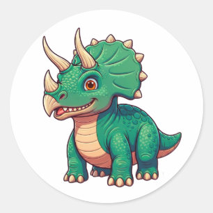 Baby Dinosaur Karakter voor Kinderen Ronde Sticker
