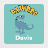 Baby Dinosaur-ontwerp - Klein vierkant waslabel Labels (Design 2)