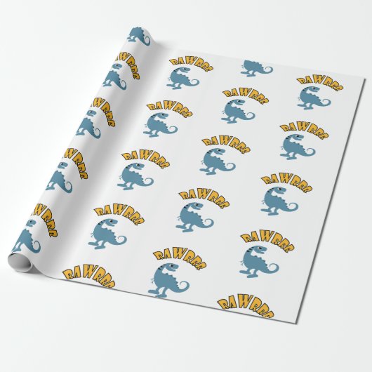 Baby Dinosaur-ontwerp - Matte wrapping papier (Uitgerold)