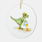 Baby Dinosaur T-Rex op het strand Keramisch Ornament (Links)