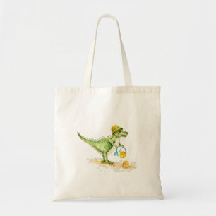 Baby Dinosaur T-Rex op het strand Tote Bag