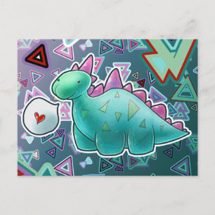 Baby Dinosaur Triangle Achtergrond Briefkaart