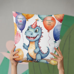 Baby Dinosaurus Boys Gepersonaliseerde Verjaardag Kussen