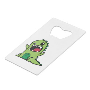 Baby dinosaurus cartoon kredietkaart flessenopener