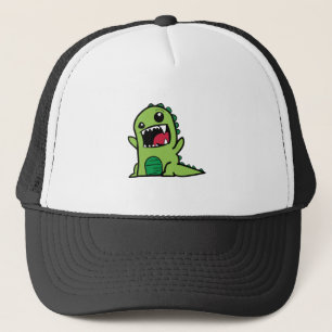 Baby dinosaurus cartoon trucker pet