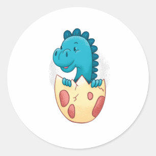 Baby Dinosaurus in Ei Ronde Sticker