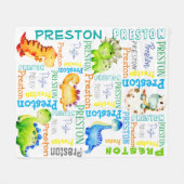 Baby dinosaurus op maat fleece deken (Voorkant (Horizontaal))