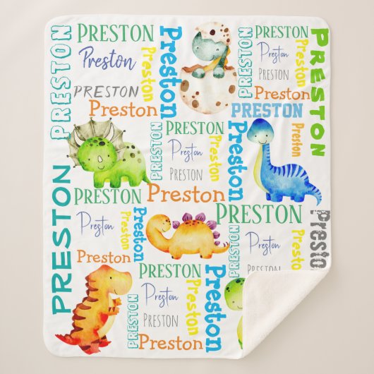 Baby dinosaurus op maat sherpa deken (Voorkant)