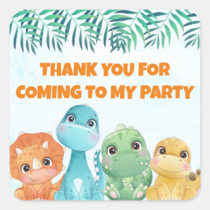 Baby Dinosaurus Party Favor Stickers