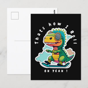 Baby Dinosaurus Schaatsen   Zo ga ik te werk Briefkaart