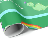 Baby dinosaurussen met buistraten, regenboog en zo cadeaupapier (Rol Hoek)