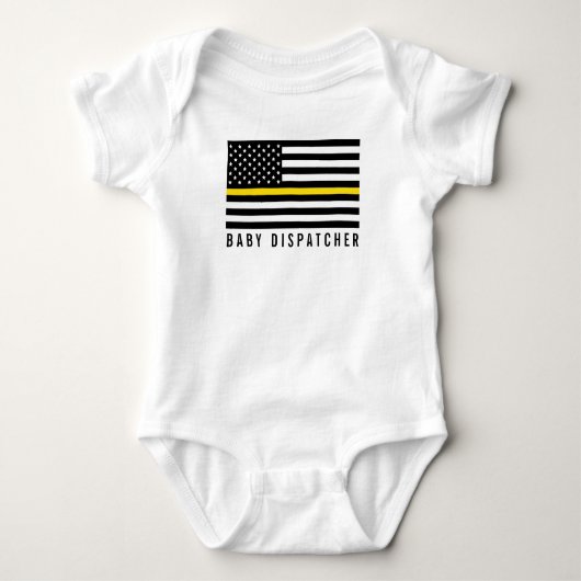 Baby Dispatcher Thin Yellow Line American Flag Romper (Voorkant)