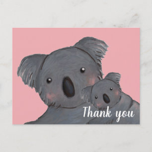 Baby dochter dank u voor de roze koala briefkaart