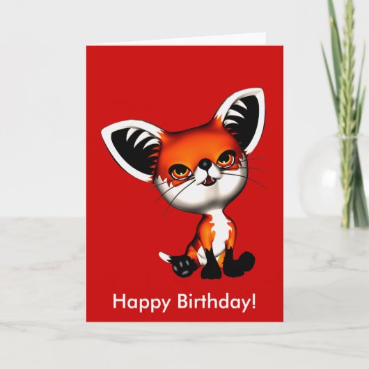 Baby Dog Fox Bonne carte d'anniversaire (Devant)