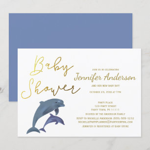 Baby Dolphin Boy of Girl Baby shower Kaart