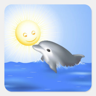 Baby Dolphin Vierkante Sticker