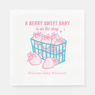 Baby Doodle Roze Aardbei Meisje met Bessensmaak Servet