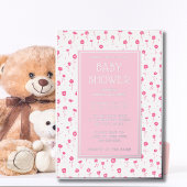 Baby Douche Uitnodigingen Bloemen Roze Zilver Scha