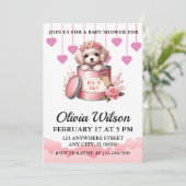 Baby douche uitnodigingen, Puppy thema uitnodiging (Staand voorkant)
