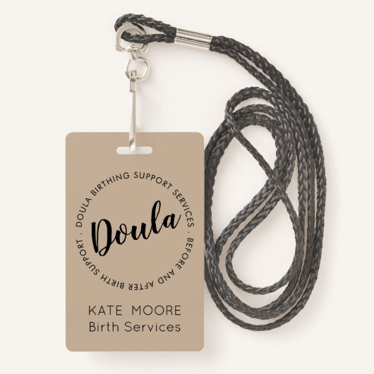Baby Doula Birth Coach Midechtgenote Badge (Voorkant met draagriem)