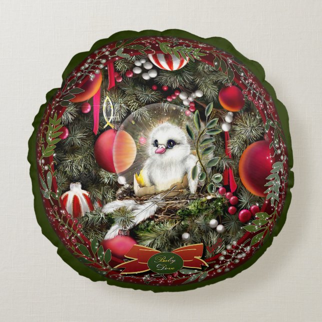 Baby Dove Rond Kussen (Voorkant)