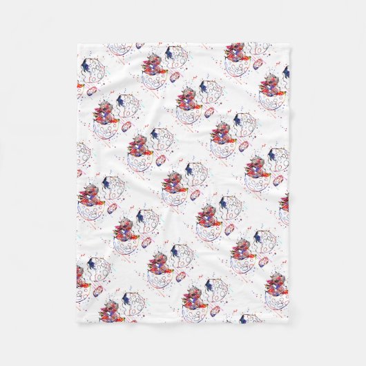 Baby draak, draak waterverf baby draak fleece deken (Voorkant)