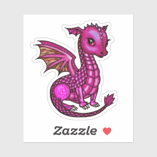 Baby Draak Illustratie Kleurrijke Draken Sticker (Vel)