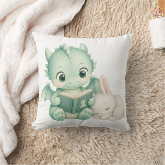 Baby Draak Leest Boek voor Kinderen Kussen