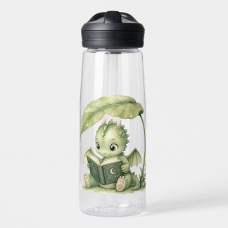 Baby Draak Leest Onder Blad Verhaalboek Kunst Waterfles