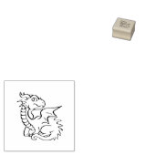 Baby draak 	rubberstempel (Gestempeld)