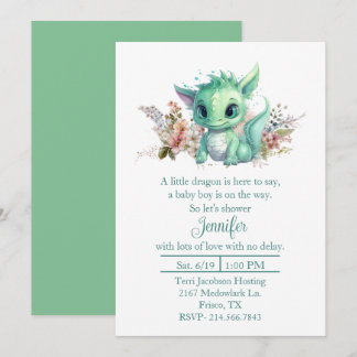 Baby Dragon Baby shower Uitnodiging