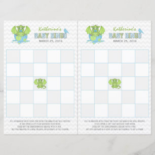 Baby Dragon Bingo feuille avec 2 cartes de jeu